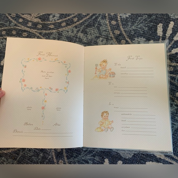 Vintage Baby Milestones book, scrapbook, light blue - Picture 7 of 14
